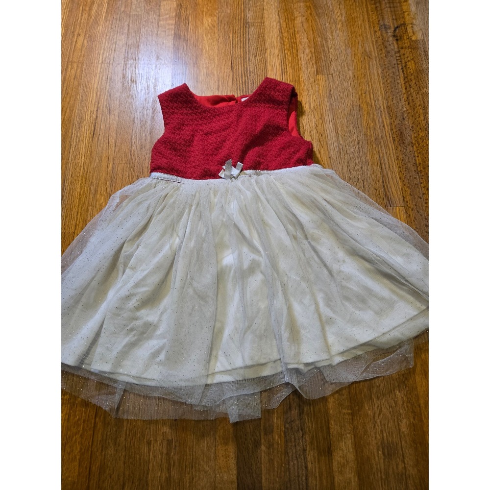 Nannette Girl 24 Mos‎ Red White Glittery Sleeveless Wedding Christmas Tutu Dress